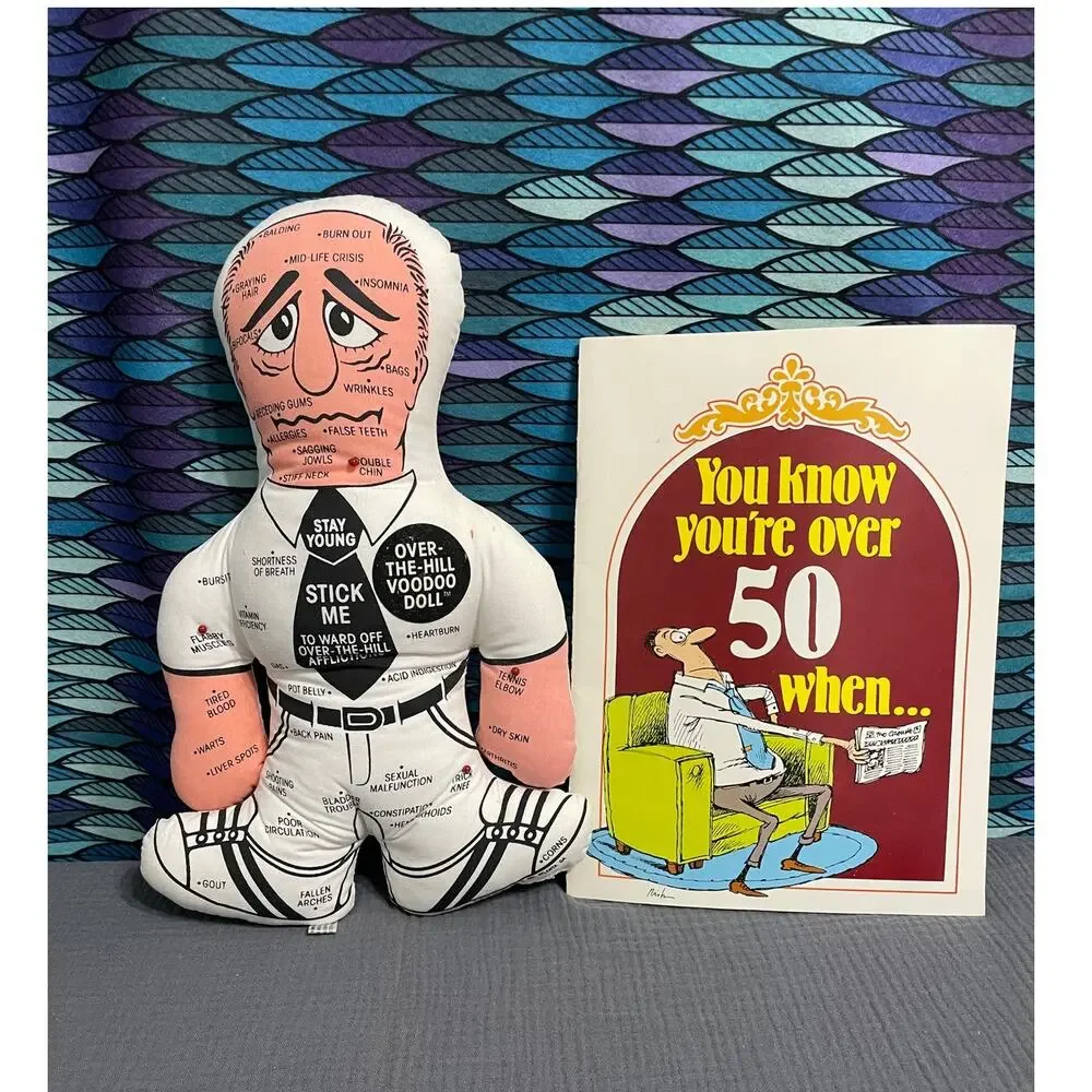 Over The Hill Voodoo Doll Birthday Adult Senior Gag Gift VTG 1987 & Book